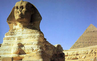 Sfinxen, och farao Chefrens pyramid